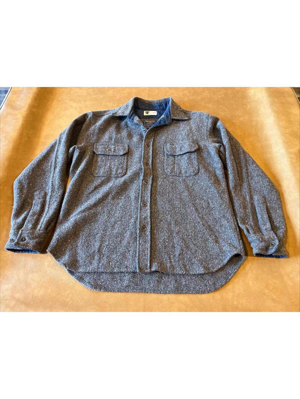 Tellason Faribault Woolen Mill Clampdown Shirt Gray (Men’s Large)